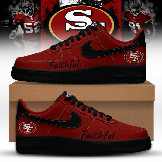 "FREE SHIPPING" - San Francisco 49ers Black Faithful Editions Sneaker AF1
