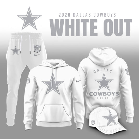 Dallas Cowboys 2026 Winter White Out Combo Hoodie