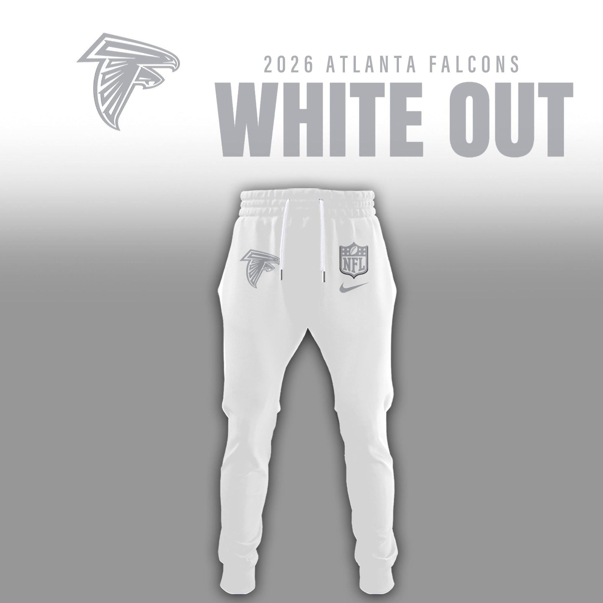 Atlanta Falcons 2025 Winter White Out Combo TShirt