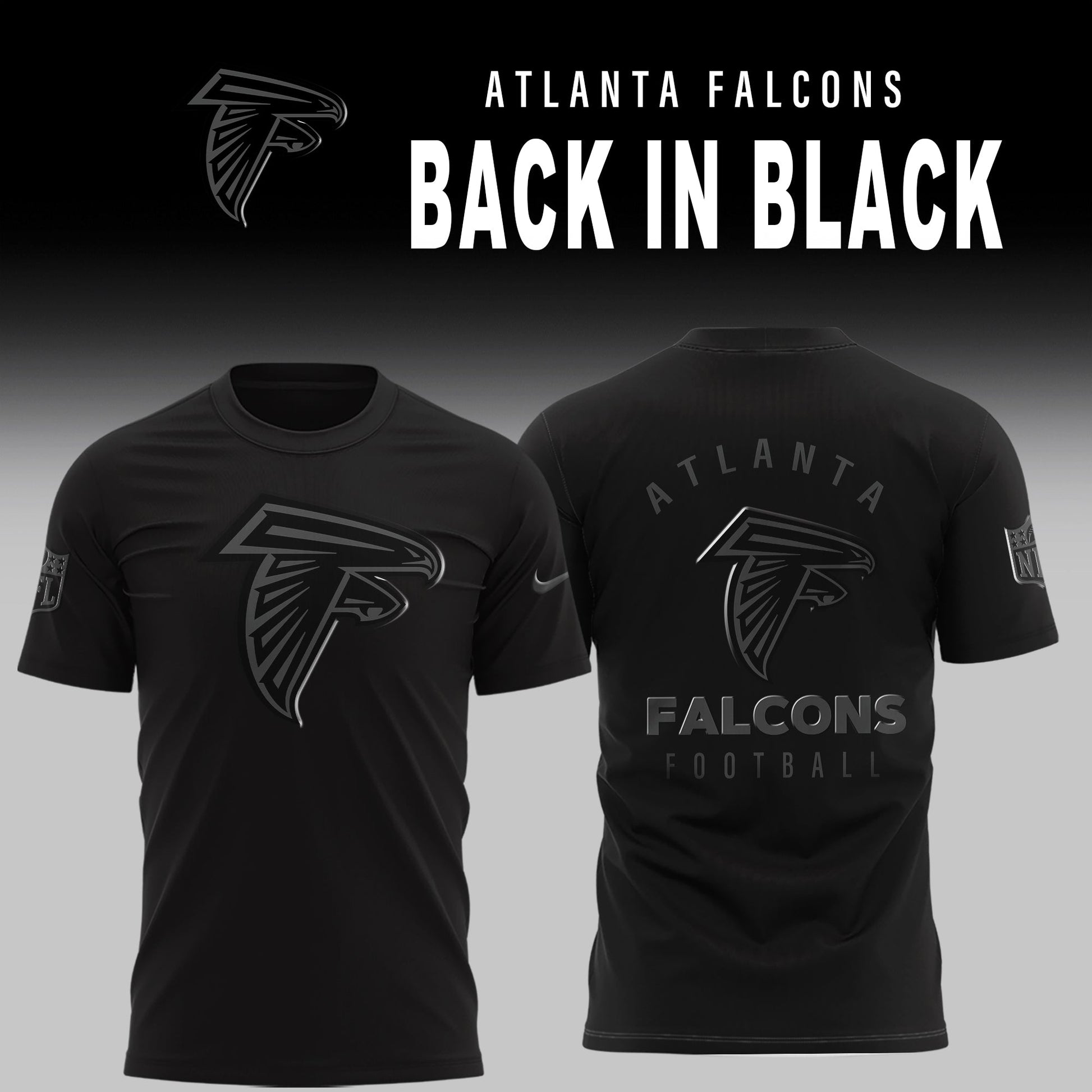 Atlanta Falcons 2025 BACK IN BLACK Combo T-Shirt
