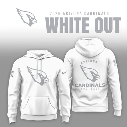 Arizona Cardinals 2026 White Out Limited Edition Hoodie
