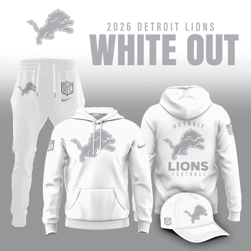 Detroit Lions 2026 Winter White Out Combo Hoodie