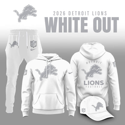 Detroit Lions 2026 Winter White Out Combo Hoodie