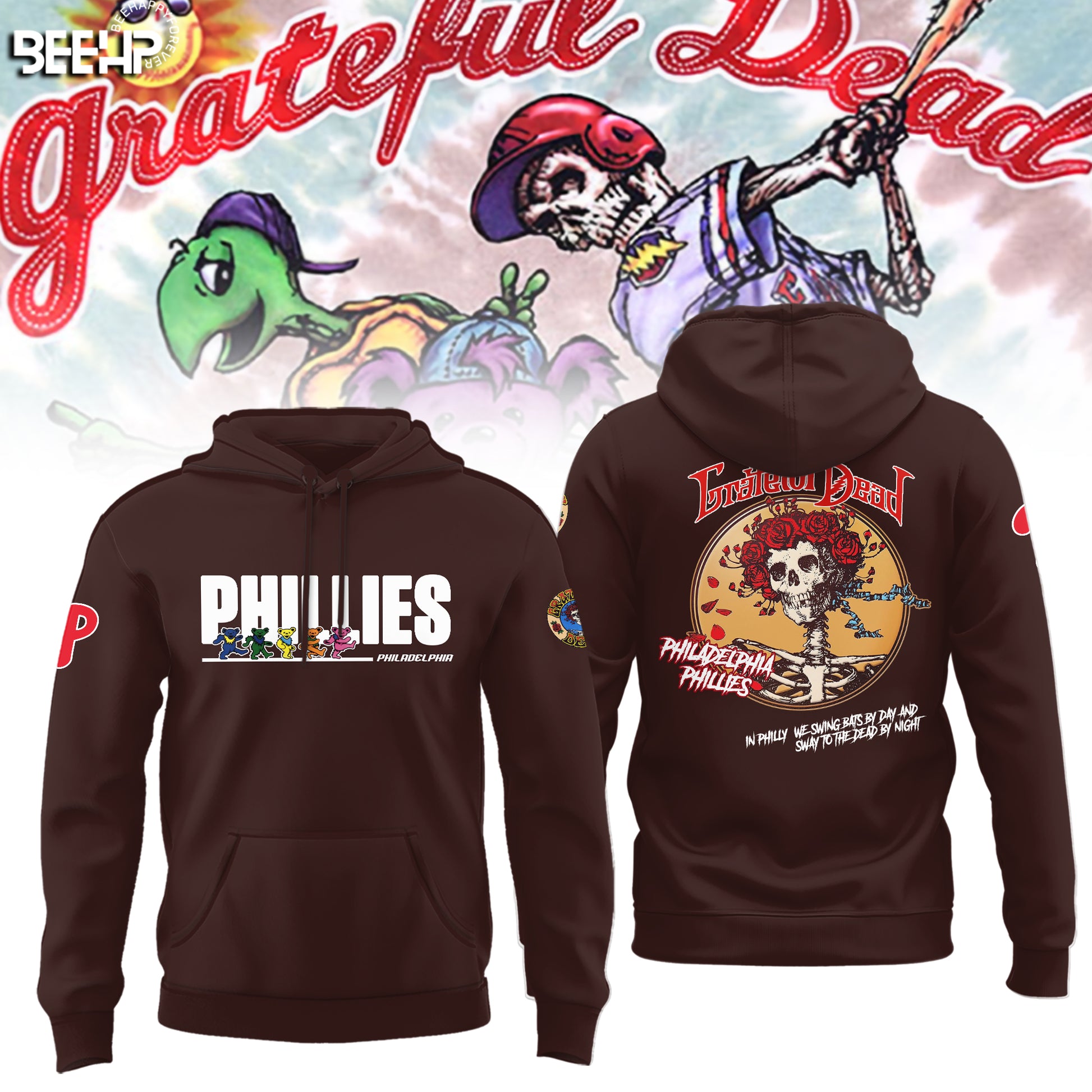 _.Philadelphia Phillies Grateful Dead Night Hoodie V2