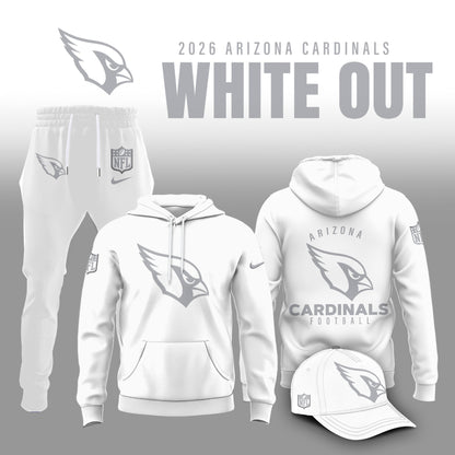 Arizona Cardinals 2026 White Out Limited Edition Hoodie