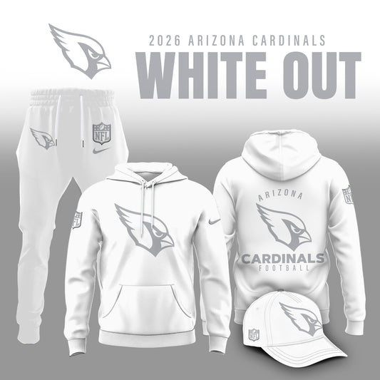 Arizona Cardinals 2026 White Out Limited Edition Hoodie