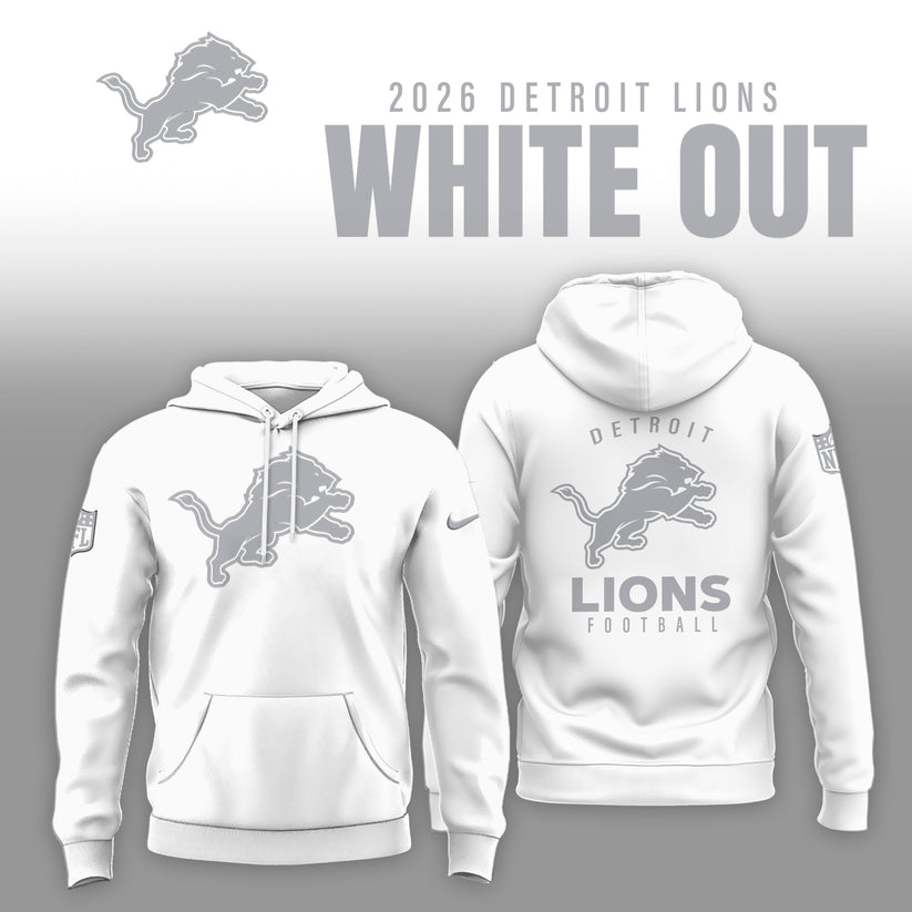 Detroit Lions 2026 Winter White Out Combo Hoodie