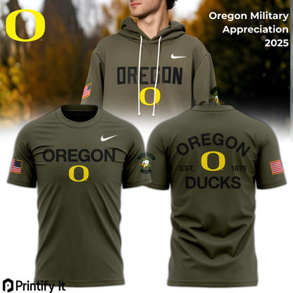 Oregon Ducks 2025 Military Appreciation Limited Edition T-Shirt