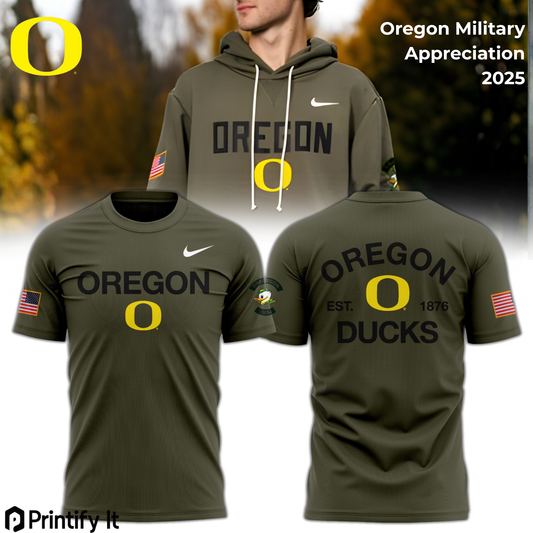 Oregon Ducks 2025 Military Appreciation Limited Edition T-Shirt