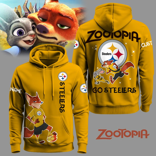 Pittsburgh Steelers Football Zootopia Hoodie 2025 Limited Edition-3D Unisex Hoodie