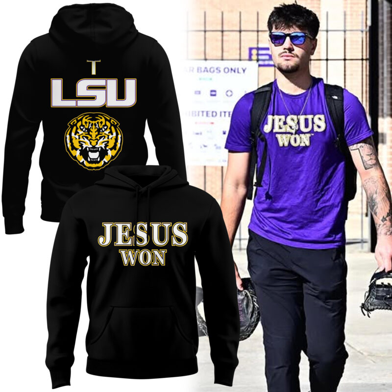 Limited Edition Tigers JESUS WON Black Hoodie-AB041125506
