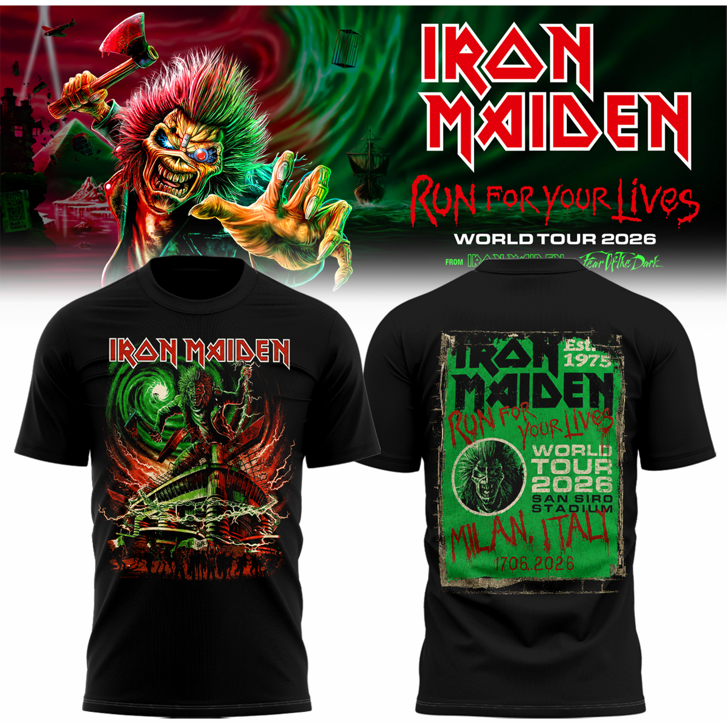 Limited Edition Run For Your Lives 2026 At San Siro Stadium Milan T-Shirt