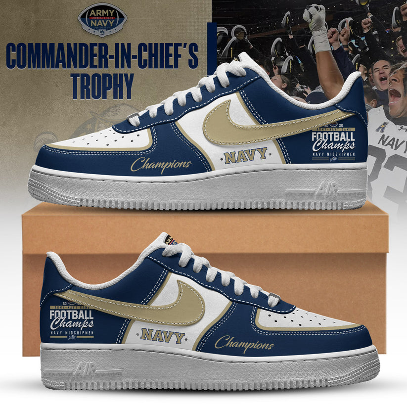 Navy Midshipmen Special Back to Back CIC trophy Champions 2025 AF1 Sneaker