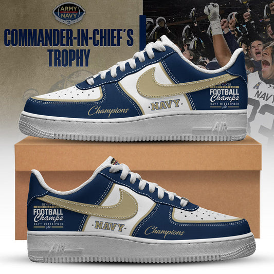 Navy Midshipmen Special Back to Back CIC trophy Champions 2025 AF1 Sneaker