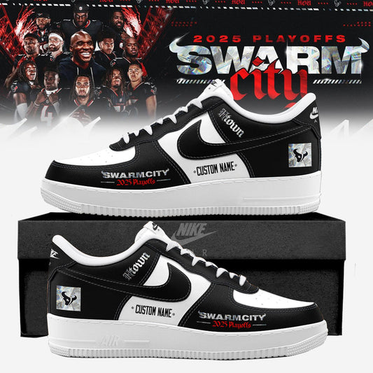 "Free Shipping" - Houston Texans Playoffs S.W.A.R.M. City Special Edition AF1 Sneaker