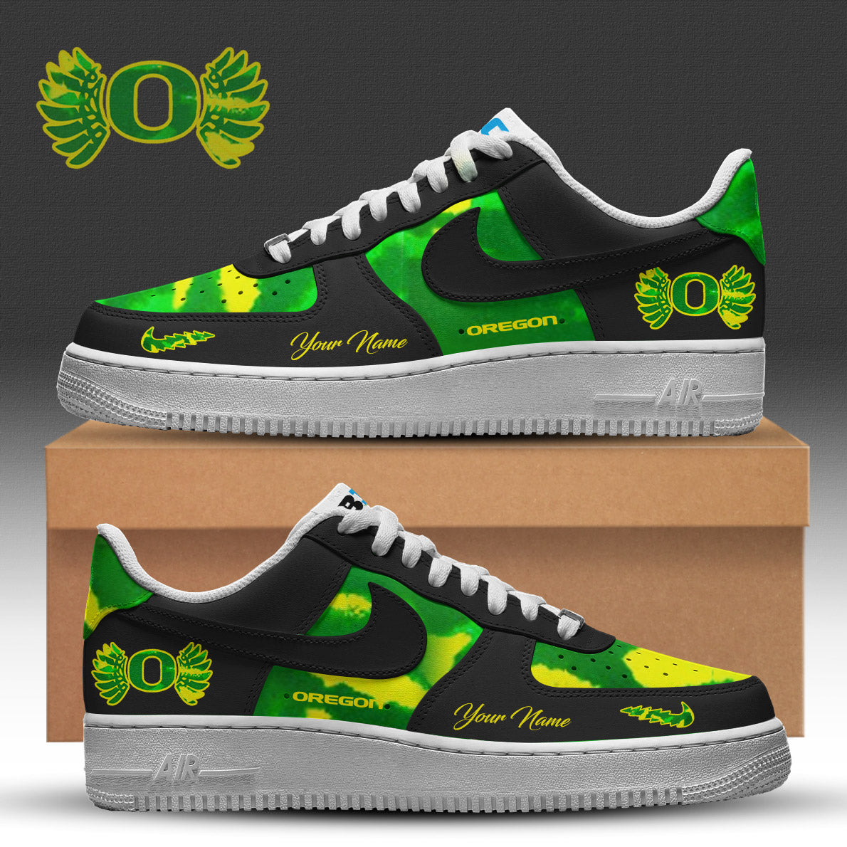Oregon Ducks 'Tie-Dye Grateful Ducks" 2025-2026 Special Shoes v2