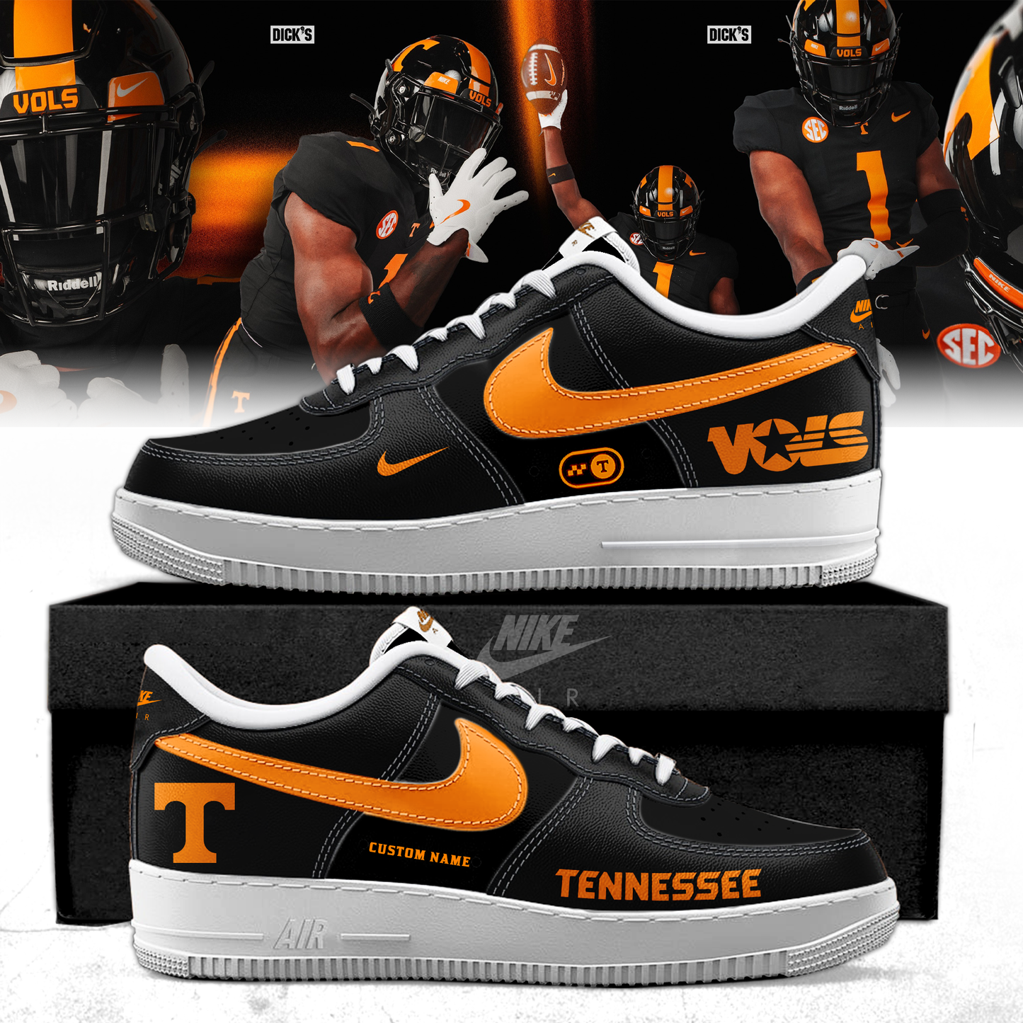 _Tennessee Volunteers 2025 Dark Mode AF1 Sneakers