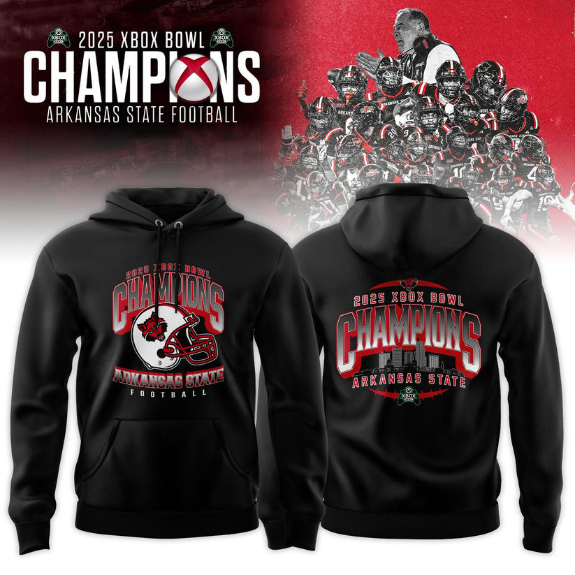 Arkansas State Red Wolves 2025 Xbox Bowl Champions Hoodie