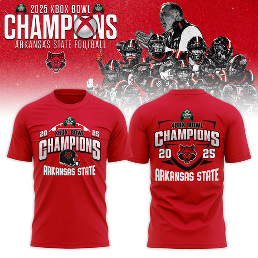 Arkansas State Red Wolves 2025 Xbox Bowl Champions Combo T-shirt