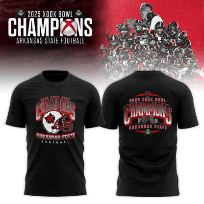 Arkansas State Red Wolves 2025 Xbox Bowl Champions Combo T-shirt