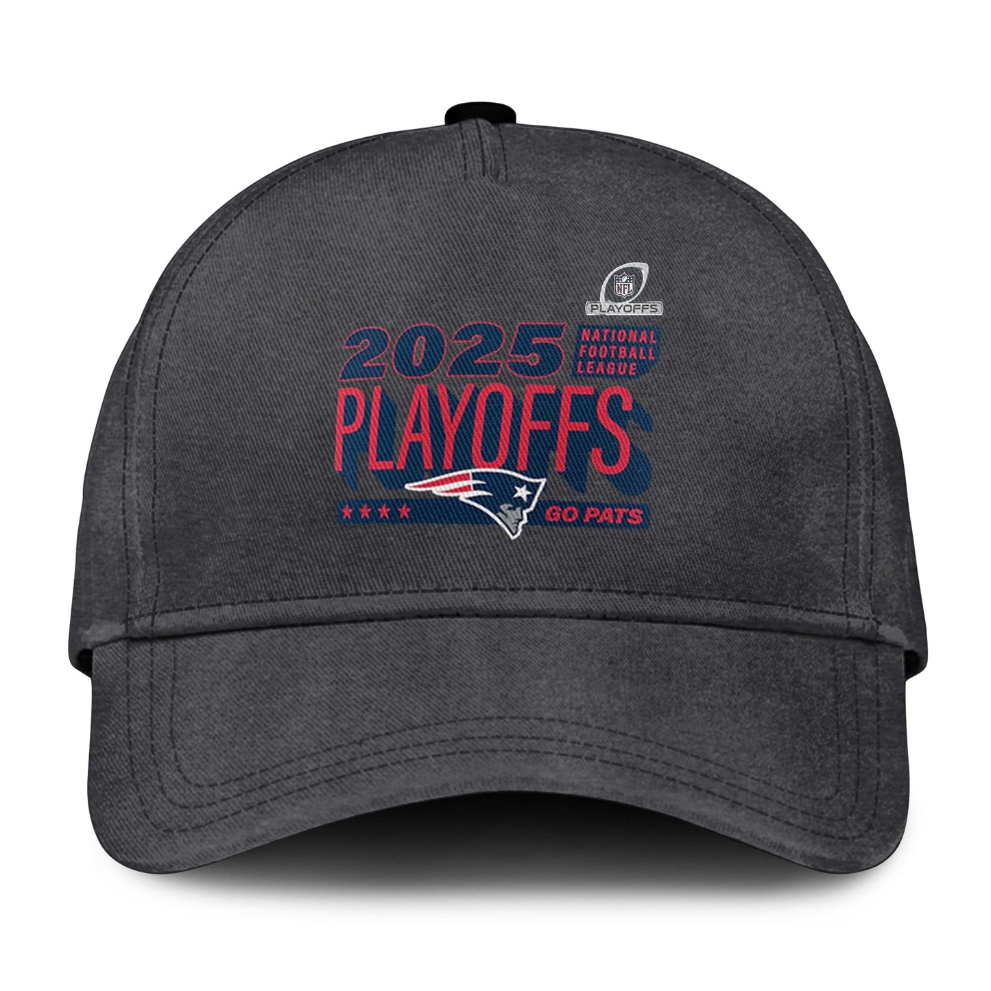New England Patriots Heather Charcoal Playoffs 2025 Hoodie