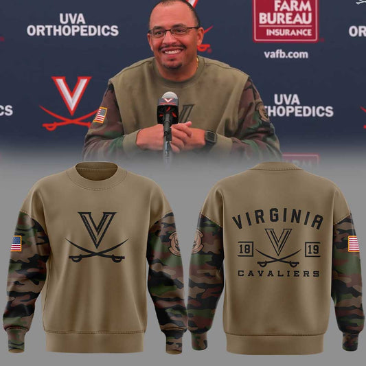 .Virginia Coach Tony Elliott Military Appreciation Combo Sweatshirt