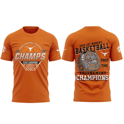 Texas Longhorns 2026 SEC Women’s Basketball Tournament Champions Shirt V2