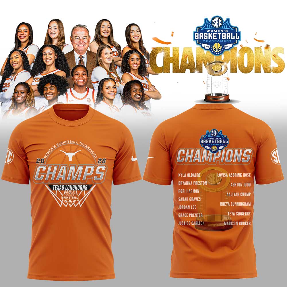 Texas Longhorns 2026 SEC Women’s Basketball Tournament Champions Shirt
