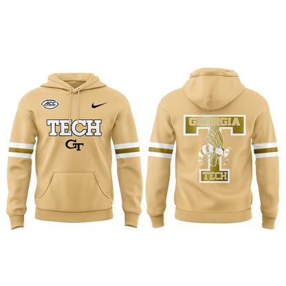 .   Georgia Tech Football Sting Em Gold Uniform 2025 Combo Hoodie