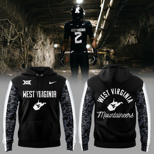 .West Virginia Football Charcoal Black Suit 2025 Combo Hoodie