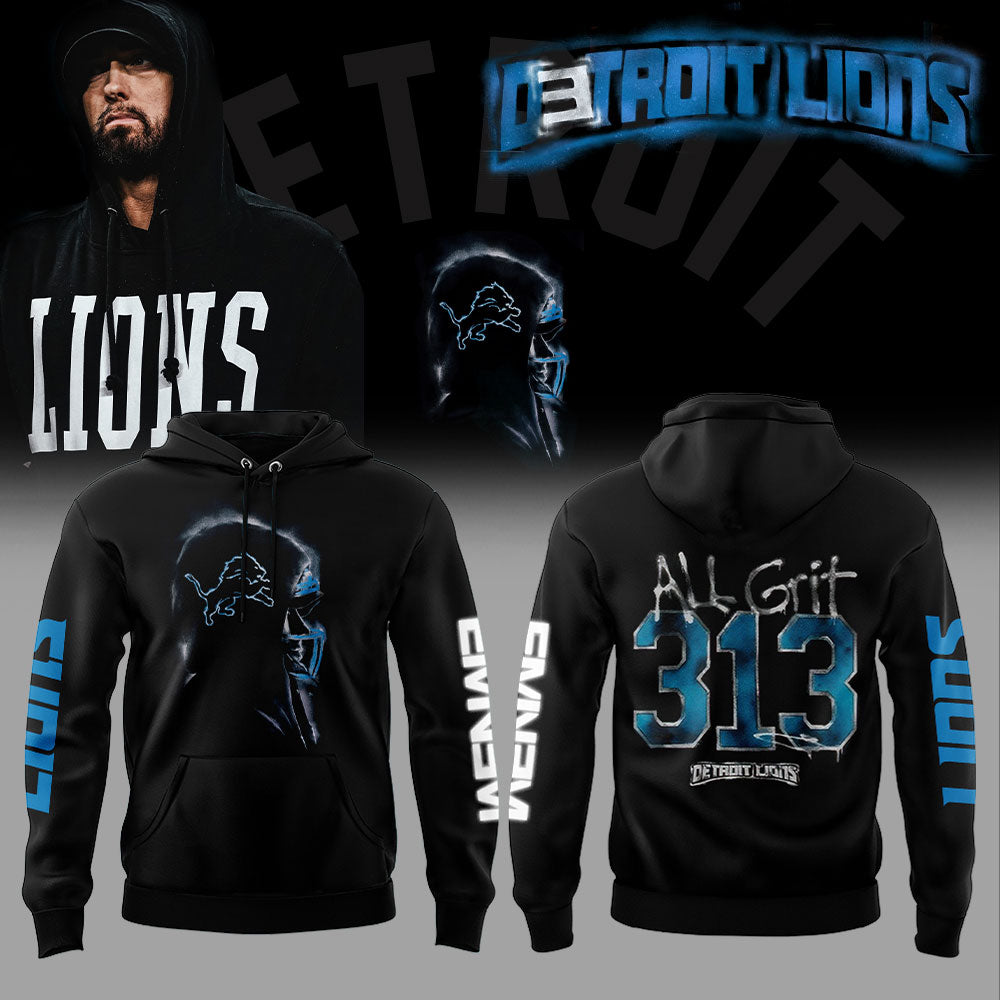 . Eminem x Lions Available Collection 2025 Combo Black Hoodie