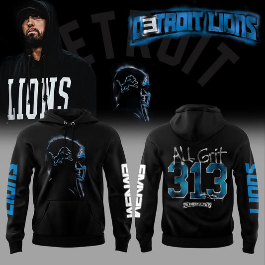 . Eminem x Lions Available Collection 2025 Combo Black Hoodie