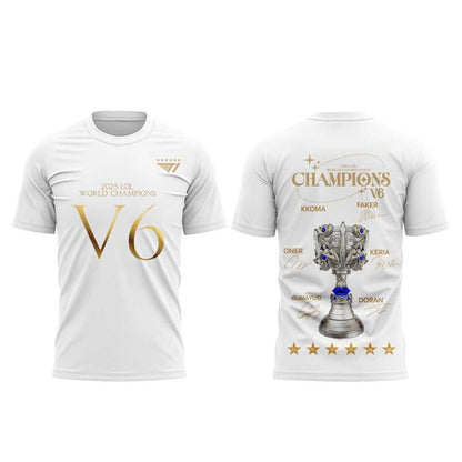 Limited Edition T1 6Time World Champions V6 Combo T-Shirt