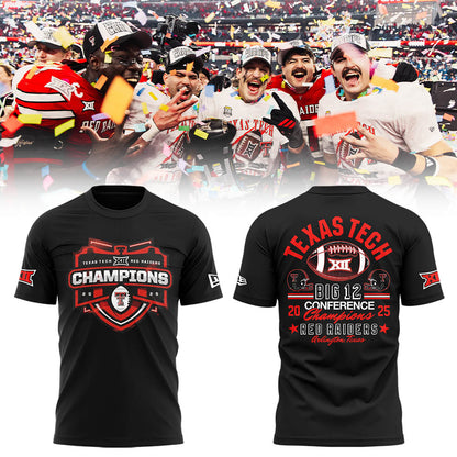. T Tech Red Raiders B12 CHAMPIONS 2025 Black T-Shirt v2