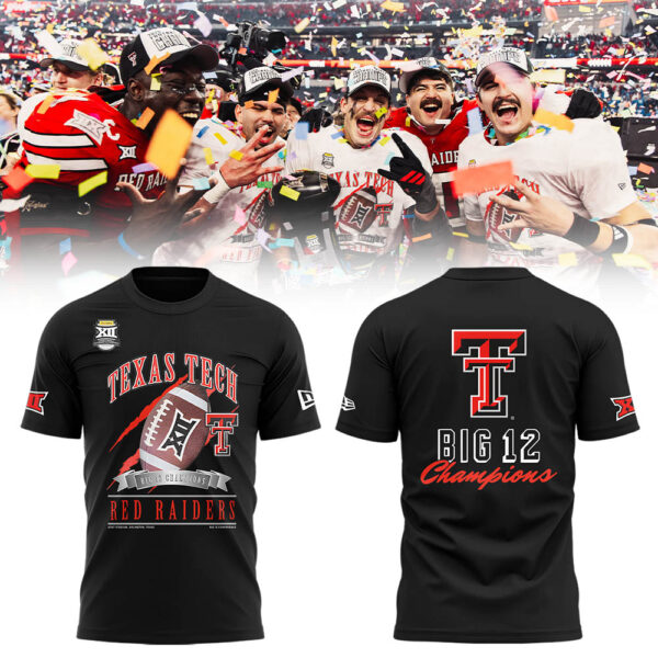 . T Tech Red Raiders B12 CHAMPIONS 2025 Black T-Shirt