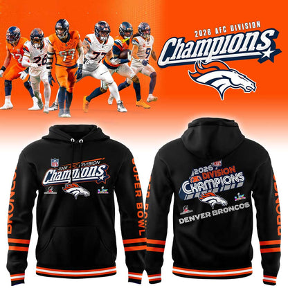 D Broncos 2026 AFC Division Champions Black Hoodie