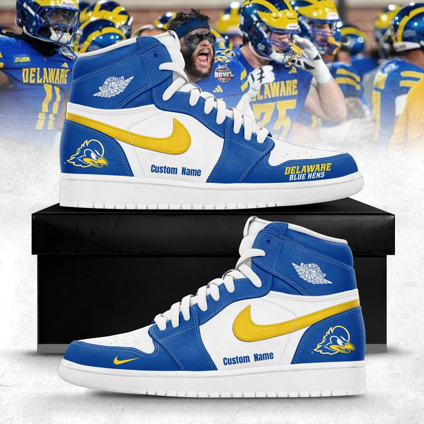Delaware Fightin’ Blue Hens Special Edition Air Jordan1 Sneakers
