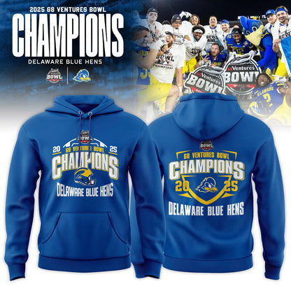 Delaware Fightin’ Blue Hens 2025 68 Ventures Bowl Champions Hoodie