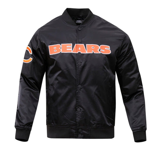 "FREE SHIPPING" - CHICAGO BEARS BIG LOGO MEN'S SATIN Black 3D Printed Bomber
