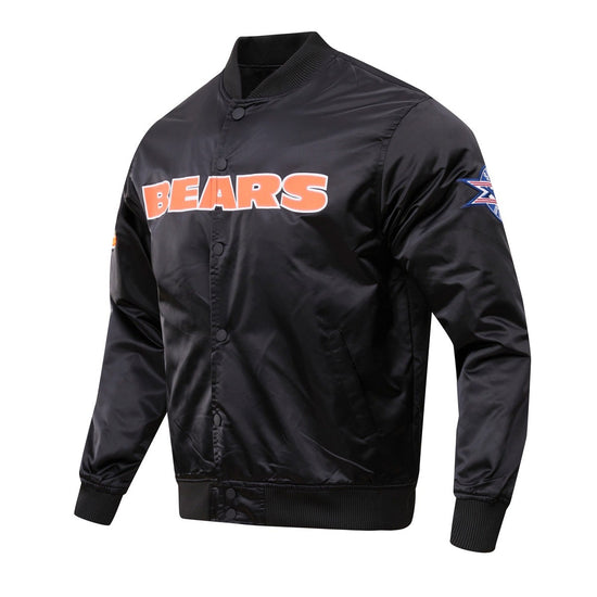 "FREE SHIPPING" - CHICAGO BEARS BIG LOGO MEN'S SATIN Black 3D Printed Bomber
