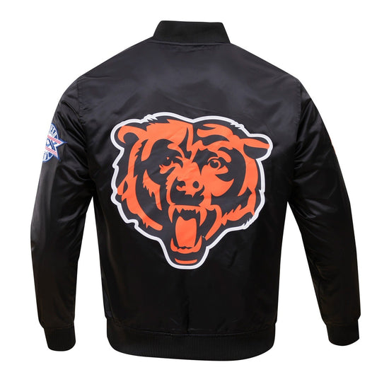 "FREE SHIPPING" - CHICAGO BEARS BIG LOGO MEN'S SATIN Black 3D Printed Bomber