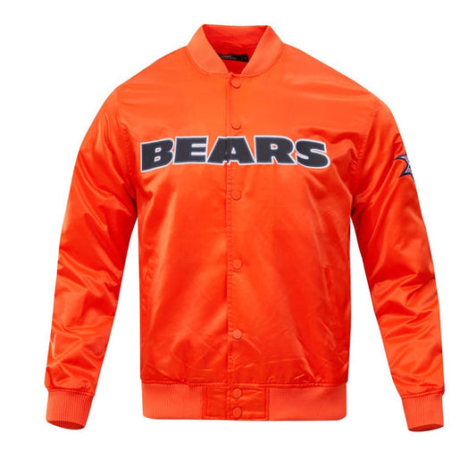 "FREE SHIPPING" - CHICAGO BEARS BIG LOGO MEN'S SATIN Orange 3D Printed Bomber