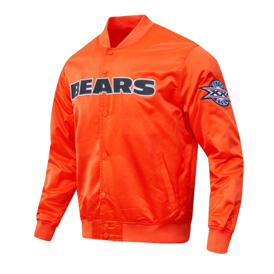 "FREE SHIPPING" - CHICAGO BEARS BIG LOGO MEN'S SATIN Orange 3D Printed Bomber