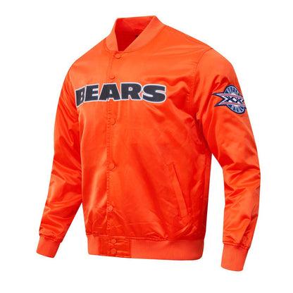 "FREE SHIPPING" - CHICAGO BEARS BIG LOGO MEN'S SATIN Orange 3D Printed Bomber