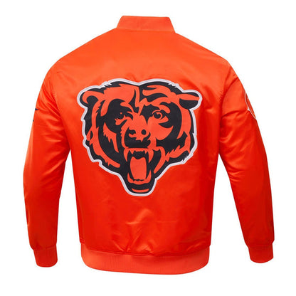 "FREE SHIPPING" - CHICAGO BEARS BIG LOGO MEN'S SATIN Orange 3D Printed Bomber