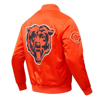 "FREE SHIPPING" - CHICAGO BEARS BIG LOGO MEN'S SATIN Orange 3D Printed Bomber