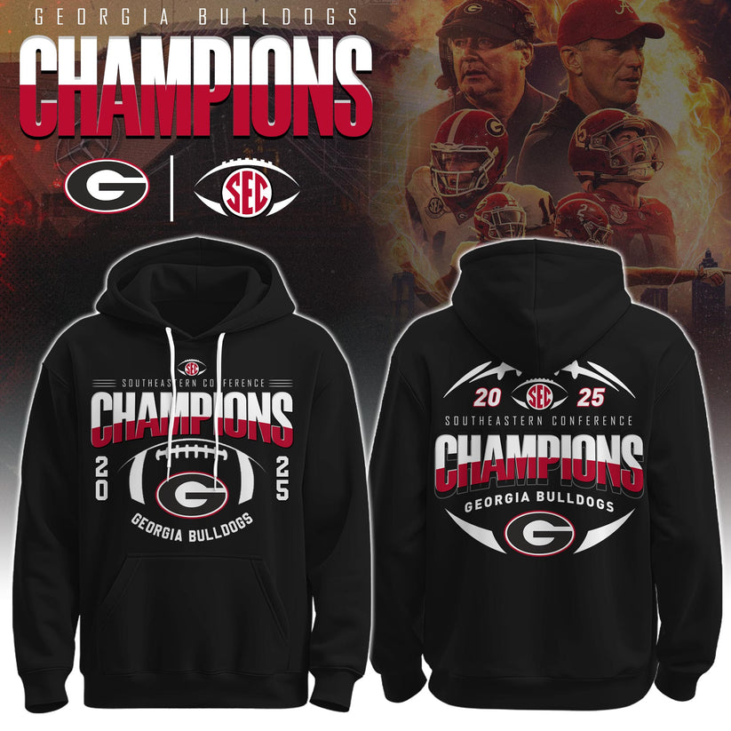 Georgia Bulldogs 2025 SEC Conference Champions Combo Hoodie