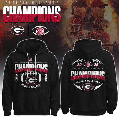 Georgia Bulldogs 2025 SEC Conference Champions Combo Hoodie