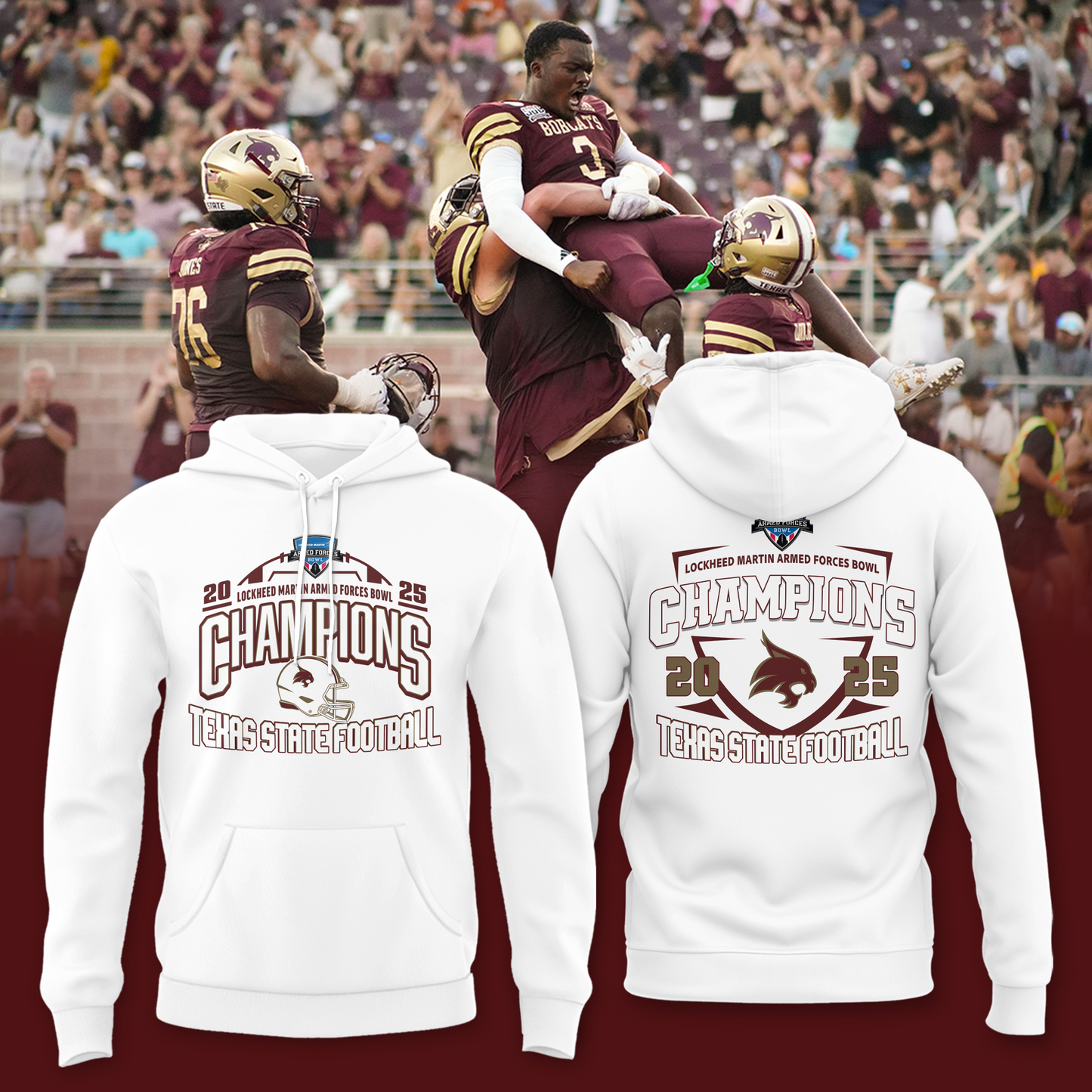 Texas State 2026 LOCKHEED MARTIN ARMED FORCES BOWL Hoodie