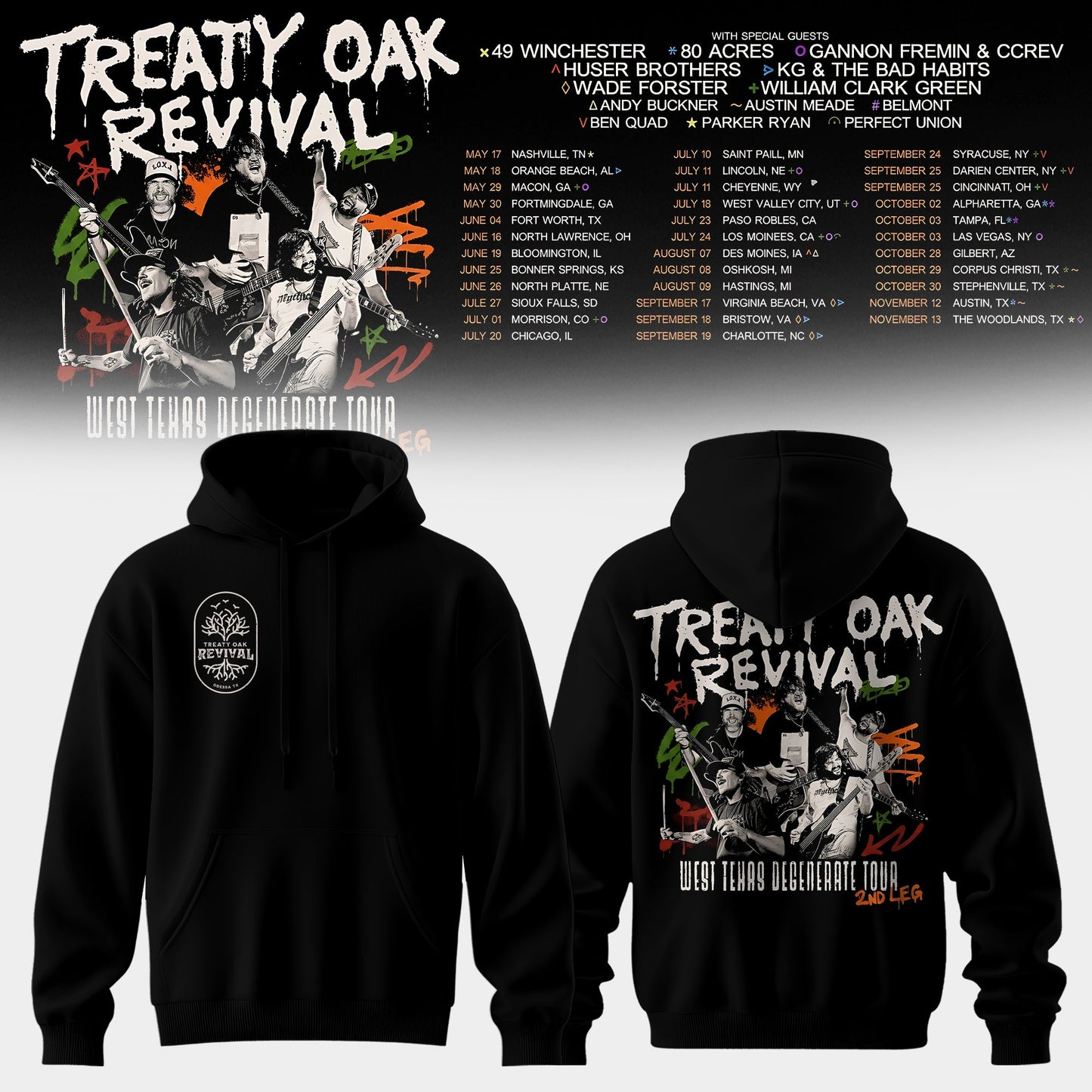 Treaty Oak Revival – West Texas Degenerate Tour! Hoodie